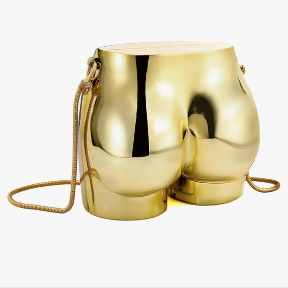 Gold Metallic Butt Purse Bag New